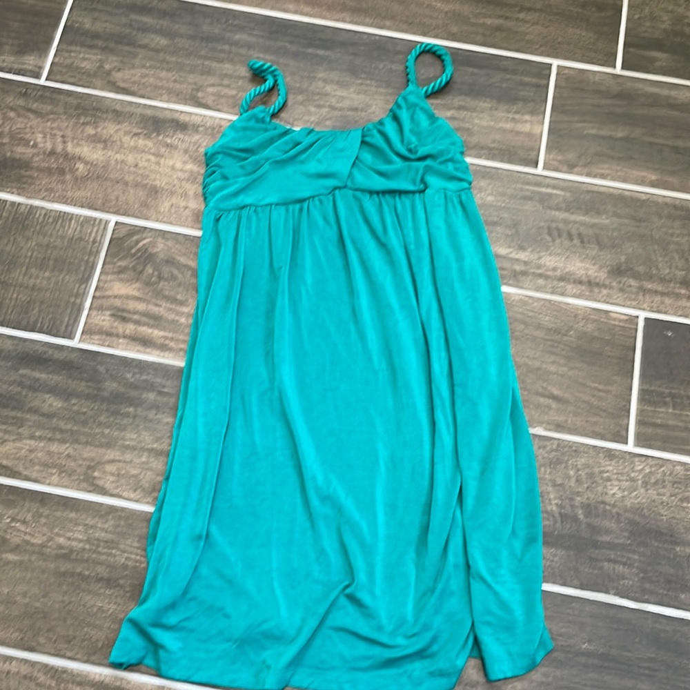 Small empire waist summer dress in aqua ish